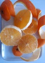 decoration of zest of orange and sliced Ã¢â¬â¹Ã¢â¬â¹orange isolated on white background